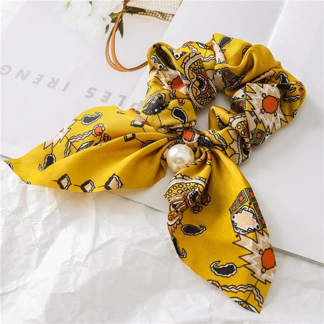 Silk Hair Scrunchies-Hair Accessories-Arimonz-Yellow-Arimonz
