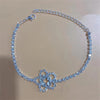 Silver Stretchy Rows Anklet Ankle Chain Rhinestones Foot Jewelry-Jewelries-Arimonz-Arimonz