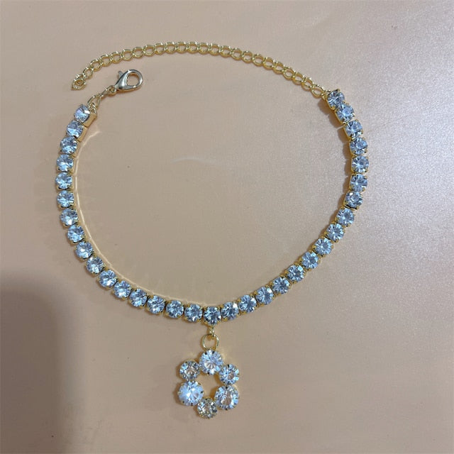 Silver Stretchy Rows Anklet Ankle Chain Rhinestones Foot Jewelry-Jewelries-Arimonz-4 Gold-Arimonz