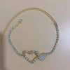 Silver Stretchy Rows Anklet Ankle Chain Rhinestones Foot Jewelry-Jewelries-Arimonz-8 Gold-Arimonz