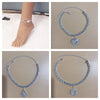 Silver Stretchy Rows Anklet Ankle Chain Rhinestones Foot Jewelry-Jewelries-Arimonz-Arimonz