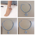 Silver Stretchy Rows Anklet Ankle Chain Rhinestones Foot Jewelry-Jewelries-Arimonz-Arimonz