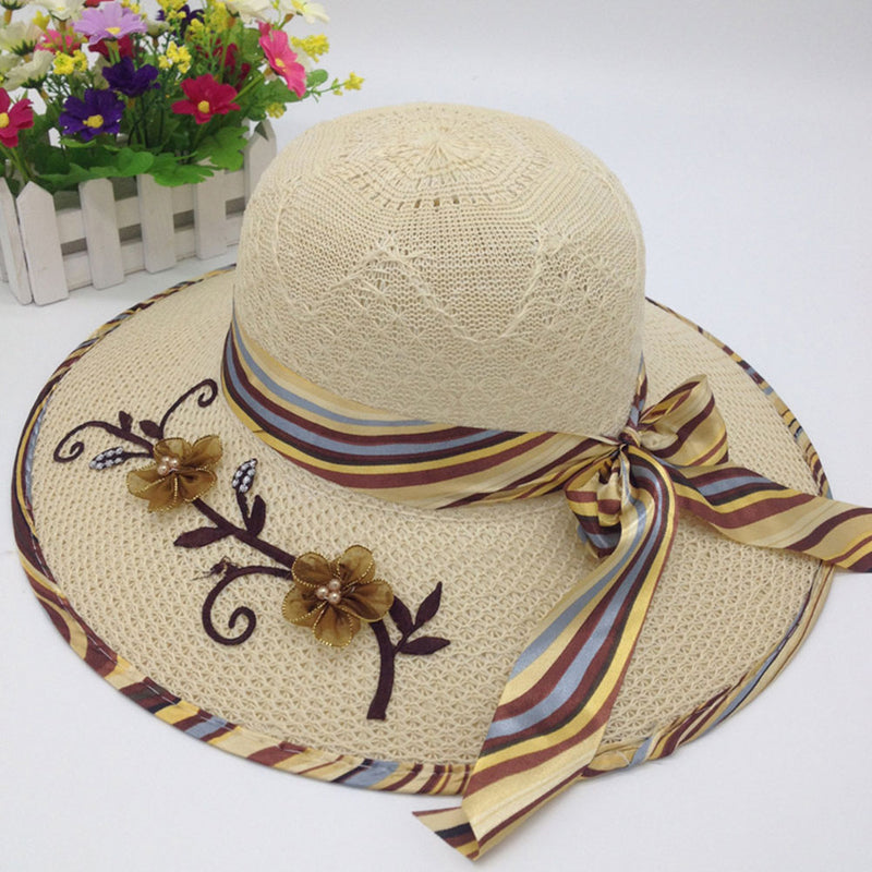 SUNSIOM - SUNSIOM Ladies Summer Sun Hats Women Panama Straw Beach Hats  Foldable Wide Brim Floppy - …