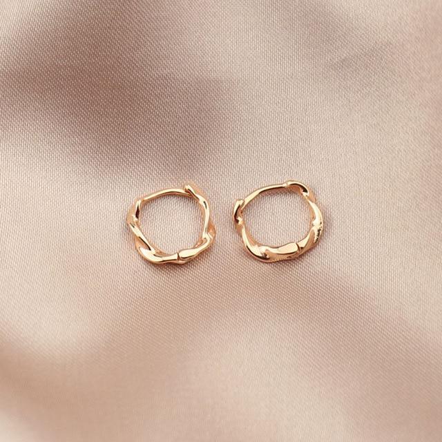 Simple Twisted Earrings-Earrings-Arimonz-Rose Gold-Arimonz