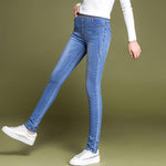 Skinny Jeans Women Casual High Waist Jeans Elastic Waist Pencil Pants-Skinny Jeans-Arimonz-Arimonz