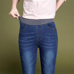 Skinny Jeans Women Casual High Waist Jeans Elastic Waist Pencil Pants-Skinny Jeans-Arimonz-Dark blue-26-Arimonz