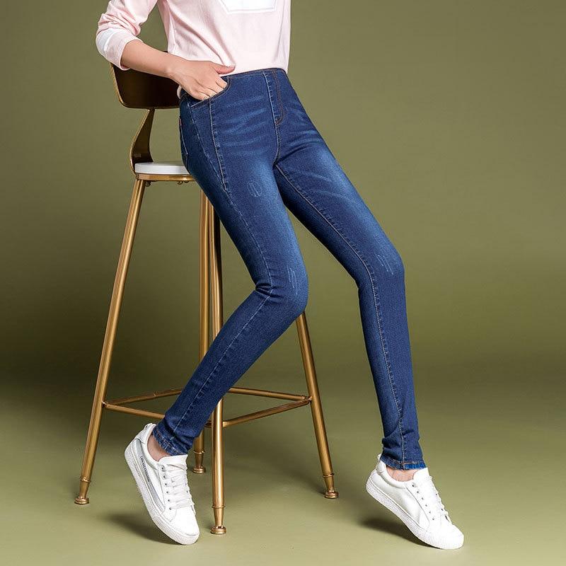 Skinny Jeans Women Casual High Waist Jeans Elastic Waist Pencil Pants-Skinny Jeans-Arimonz-Arimonz