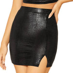 Snake Embossed Skirt-Skirts-Arimonz-Arimonz