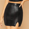 Snake Embossed Skirt-Skirts-Arimonz-Arimonz