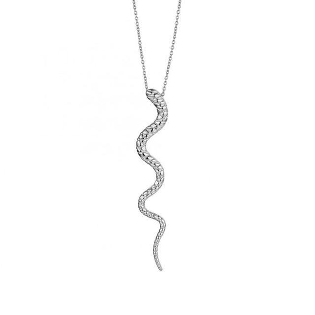Snake Shaped Clavicle Necklace for Women Pendant Necklace-Necklaces-Arimonz-silver-Arimonz