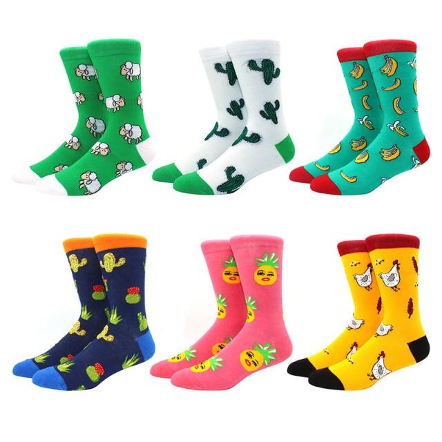 Socks & Tights - 6 Pairs Socks Casual Personality Design Streetwear Socks For Women