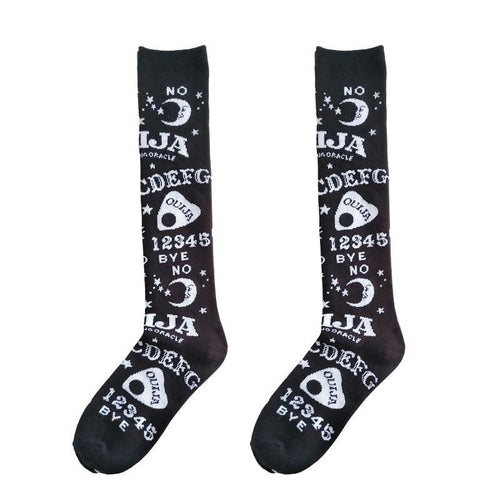 Socks & Tights - Star Moon Print Socks Women Streetwear Women Printed High Socks