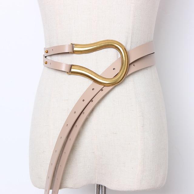 Soft Faux Leather Big Buckle Belt-Belts-Arimonz-khaki-Arimonz