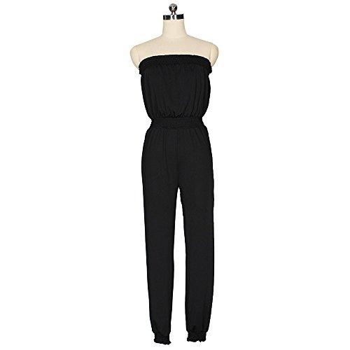 Solid Black Off The Shoulder Tube Jumpsuit-Casual Jumpsuits & Rompers-Arimonz-S-Arimonz