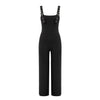 Solid Black Skinny Sleeveless Wide Leg Jumpsuit-Casual Jumpsuits & Rompers-Arimonz-S-Arimonz