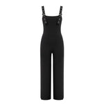 Solid Black Skinny Sleeveless Wide Leg Jumpsuit-Casual Jumpsuits & Rompers-Arimonz-S-Arimonz