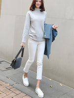 Solid Color Jeans Women Straight Leg Fashion Cozy Soft Denim Pants-Skinny Jeans-Arimonz-Arimonz