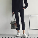 Solid Color Jeans Women Straight Leg Fashion Cozy Soft Denim Pants-Skinny Jeans-Arimonz-Black-25-Arimonz