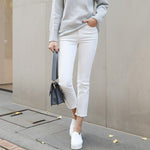 Solid Color Jeans Women Straight Leg Fashion Cozy Soft Denim Pants-Skinny Jeans-Arimonz-White-25-Arimonz