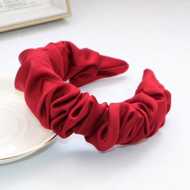 Solid Color Pleated Headband-Hair Accessories-Arimonz-red-Arimonz