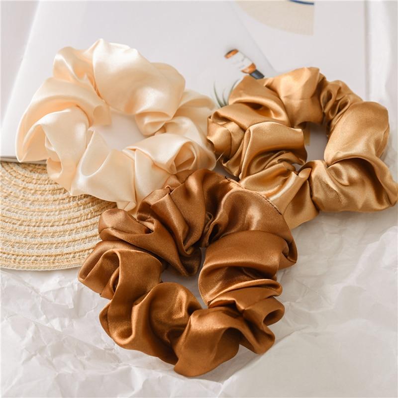 Solid Color Silk Scrunchie-Hair Accessories-Arimonz-Arimonz