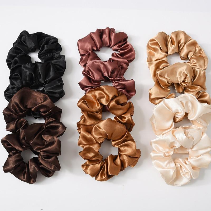 Solid Color Silk Scrunchie-Hair Accessories-Arimonz-Arimonz