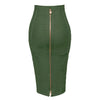 Solid Zipper Bandage Skirt-Skirts-Arimonz-Army Green-XS-Arimonz