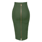 Solid Zipper Bandage Skirt-Skirts-Arimonz-Army Green-XS-Arimonz