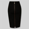 Solid Zipper Bandage Skirt-Skirts-Arimonz-Black-XS-Arimonz