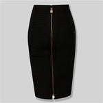 Solid Zipper Bandage Skirt-Skirts-Arimonz-Black-XS-Arimonz