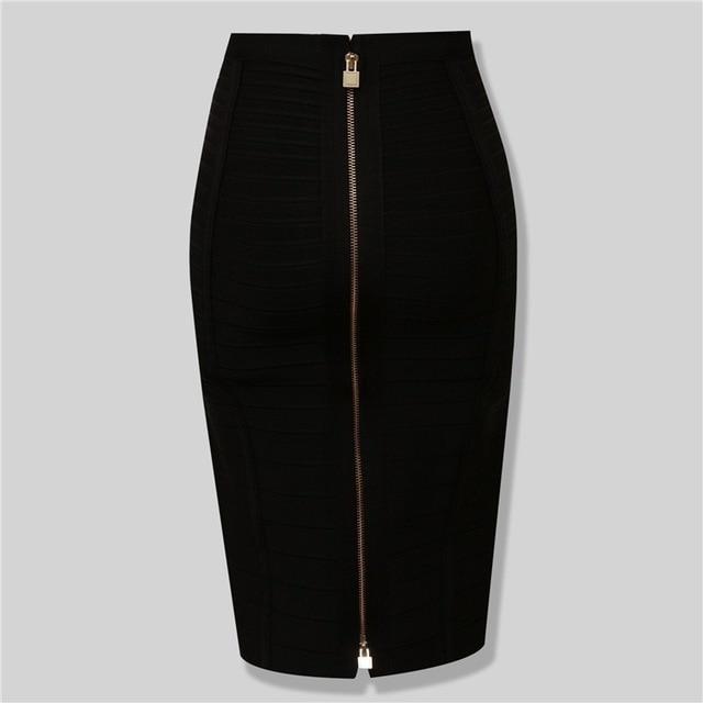 Solid Zipper Bandage Skirt-Skirts-Arimonz-Black-XS-Arimonz