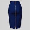 Solid Zipper Bandage Skirt-Skirts-Arimonz-Blue-XS-Arimonz