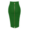 Solid Zipper Bandage Skirt-Skirts-Arimonz-Green-XS-Arimonz