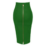 Solid Zipper Bandage Skirt-Skirts-Arimonz-Green-XS-Arimonz