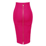 Solid Zipper Bandage Skirt-Skirts-Arimonz-Hot Pink-XS-Arimonz