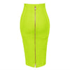 Solid Zipper Bandage Skirt-Skirts-Arimonz-Neon Green-XS-Arimonz