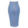 Solid Zipper Bandage Skirt-Skirts-Arimonz-Sky Blue-XS-Arimonz