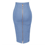 Solid Zipper Bandage Skirt-Skirts-Arimonz-Sky Blue-XS-Arimonz