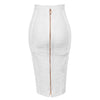 Solid Zipper Bandage Skirt-Skirts-Arimonz-White-XS-Arimonz