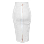 Solid Zipper Bandage Skirt-Skirts-Arimonz-White-XS-Arimonz