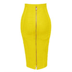 Solid Zipper Bandage Skirt-Skirts-Arimonz-Yellow-XS-Arimonz