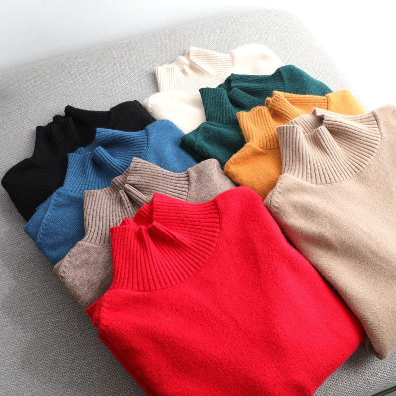 Splitside Oversize Thick Sweater Women Turtleneck Sweater Pullover-Pullovers-Arimonz-Arimonz