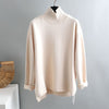 Splitside Oversize Thick Sweater Women Turtleneck Sweater Pullover-Pullovers-Arimonz-Turtle Neck Beige-Arimonz