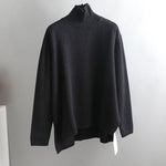 Splitside Oversize Thick Sweater Women Turtleneck Sweater Pullover-Pullovers-Arimonz-Turtle Neck Black-Arimonz