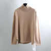 Splitside Oversize Thick Sweater Women Turtleneck Sweater Pullover-Pullovers-Arimonz-Turtle Neck Khaki-Arimonz