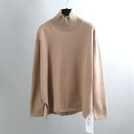 Splitside Oversize Thick Sweater Women Turtleneck Sweater Pullover-Pullovers-Arimonz-Turtle Neck Khaki-Arimonz