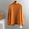 Splitside Oversize Thick Sweater Women Turtleneck Sweater Pullover-Pullovers-Arimonz-Turtle Neck Orange-Arimonz
