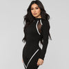 Sporty Zipper Turtleneck Jumpsuits Women Full Sleeve Striped Rompers-Night Out Jumpsuits & Rompers-Arimonz-Arimonz