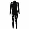 Sporty Zipper Turtleneck Jumpsuits Women Full Sleeve Striped Rompers-Night Out Jumpsuits & Rompers-Arimonz-Arimonz