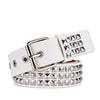 Square Bead Rivet Belt Metal Pyramid Straps Women Waist Belts-Belts-Arimonz-white-Arimonz